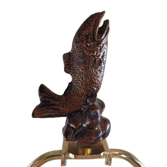 Wide Mouth Bass Fishing Tackle Lure Sculpture Fisherman Table Lamp Rustic Lodge - Picture 11 of 11